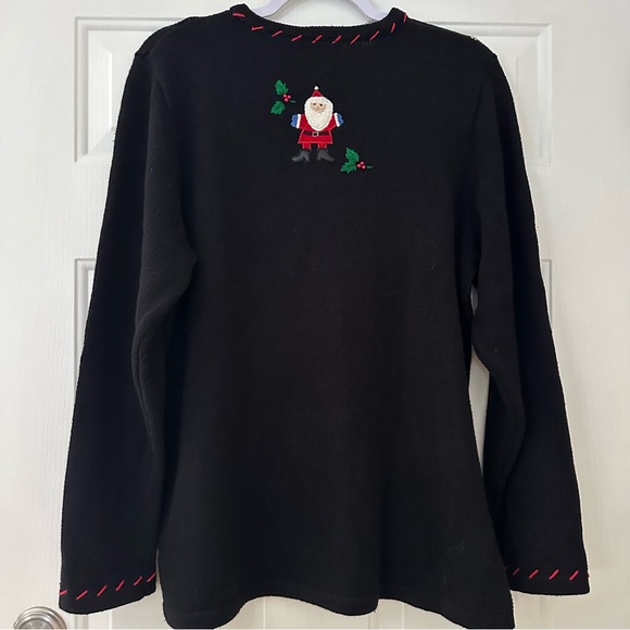 Vintage 90s Basic Editions Embroidered Christmas Novelty Sweater  Medium - Picture 11 of 13
